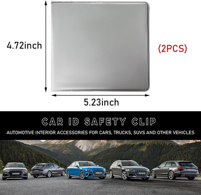 Car Registration and Insurance Holder, 5.2"× 4.7" Premium Auto Glove Box Organizer with Closure, Essential Vehicle Document Holder for Card, Driver License (Red)