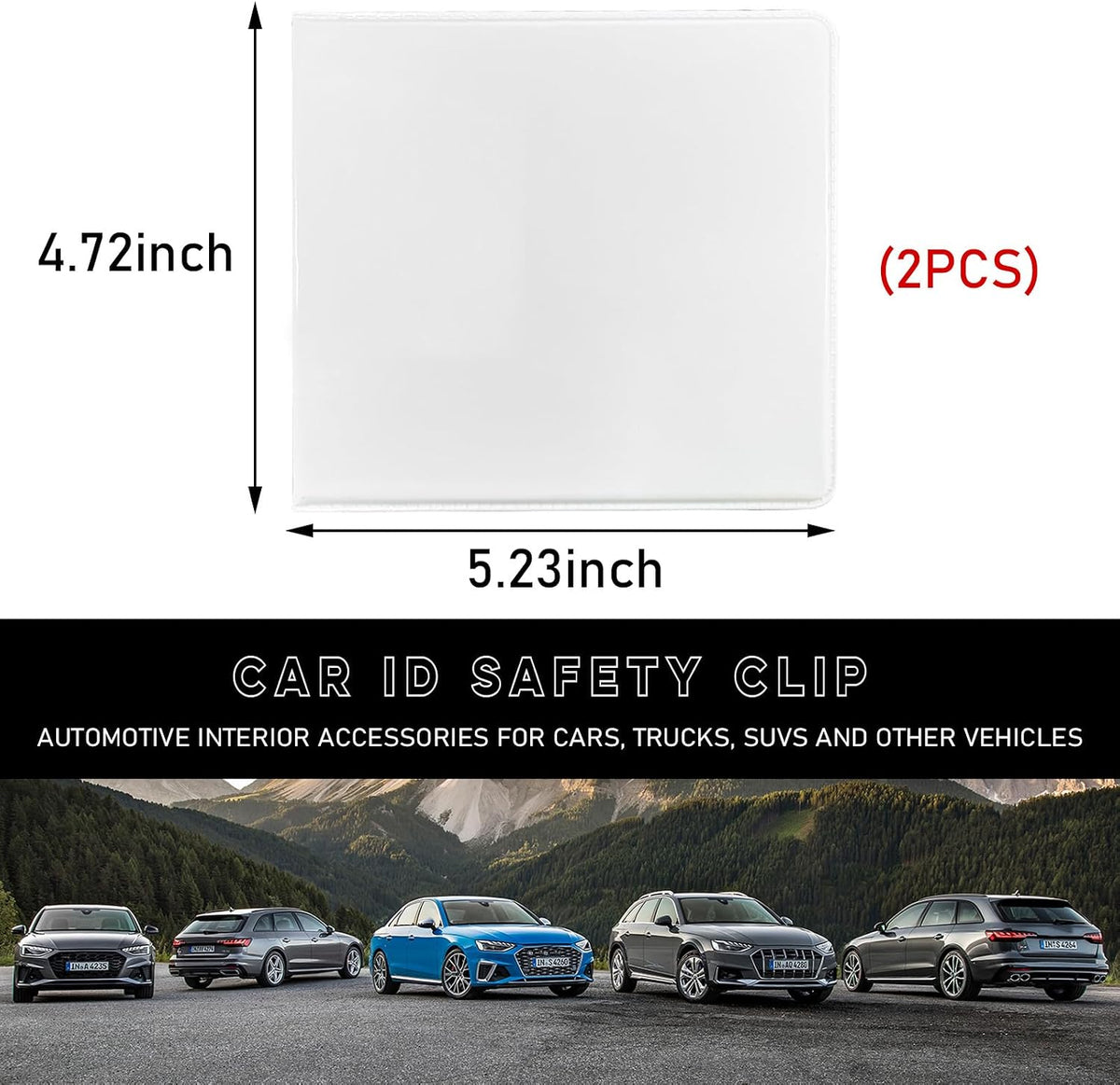 Car Registration and Insurance Holder, 5.2"× 4.7" Premium Auto Glove Box Organizer with Closure, Essential Vehicle Document Holder for Card, Driver License (Red)
