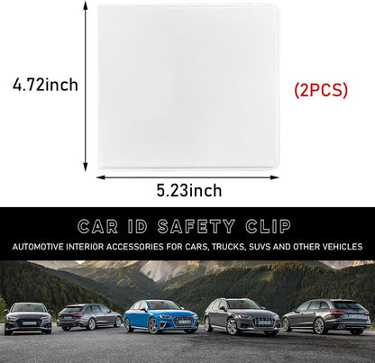 Car Registration and Insurance Holder, 5.2"× 4.7" Premium Auto Glove Box Organizer with Closure, Essential Vehicle Document Holder for Card, Driver License (Red)