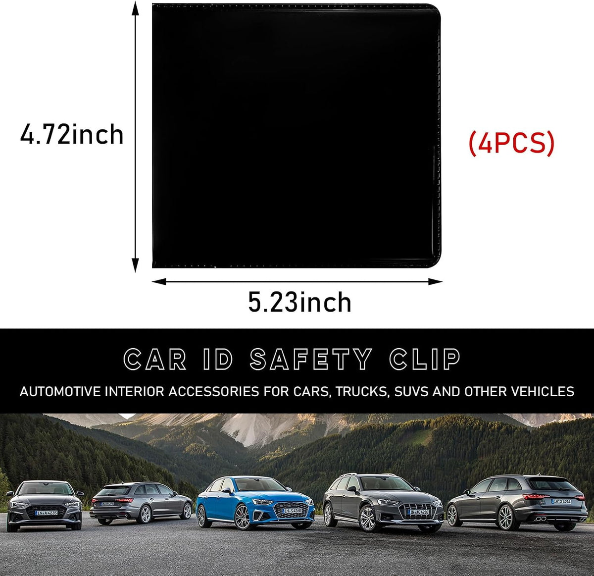 Car Registration and Insurance Holder, 5.2"× 4.7" Premium Auto Glove Box Organizer with Closure, Essential Vehicle Document Holder for Card, Driver License (Red)