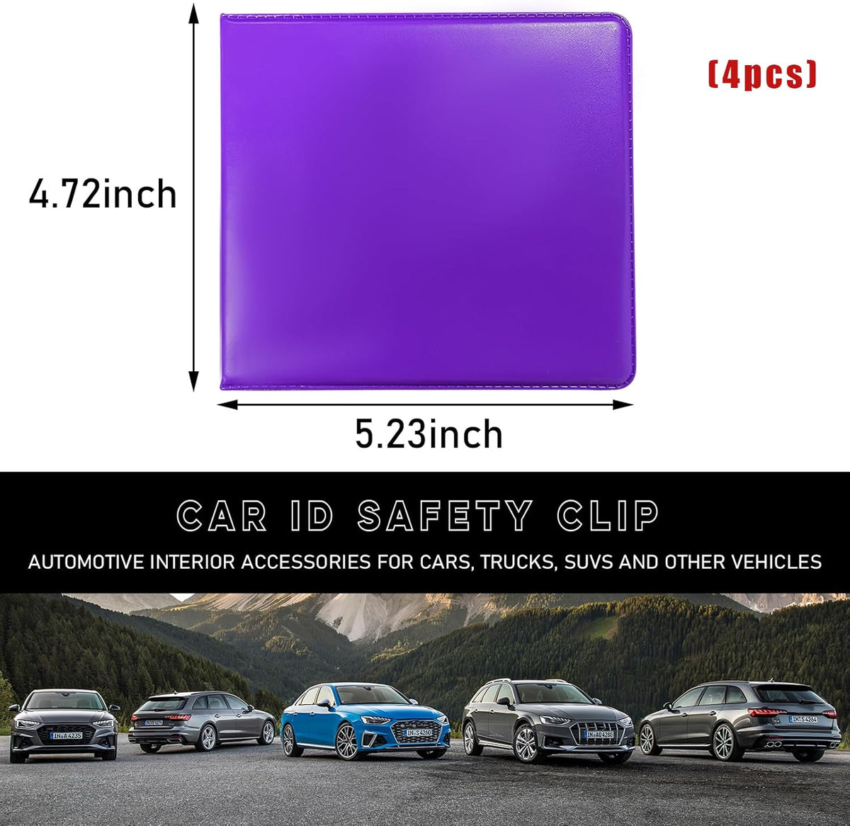 Car Registration and Insurance Holder, 5.2"× 4.7" Premium Auto Glove Box Organizer with Closure, Essential Vehicle Document Holder for Card, Driver License (Red)