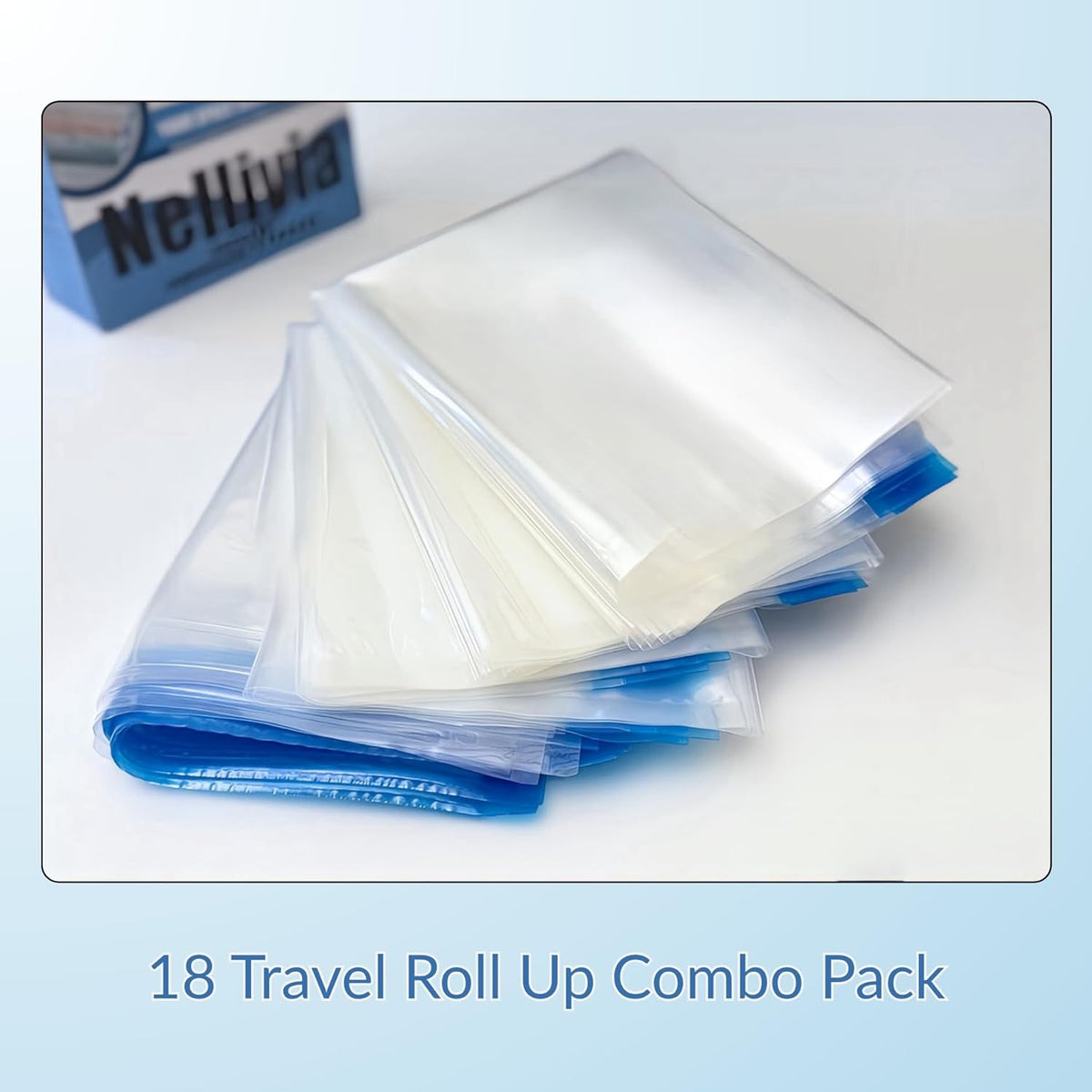 18 Pack Compression Bags for Travel, Roll Up Space Saver Bags for Clothes Storage, Vacuum Storage Bags Compact Packing travel organizer for Luggage, Suitcase, Backpack