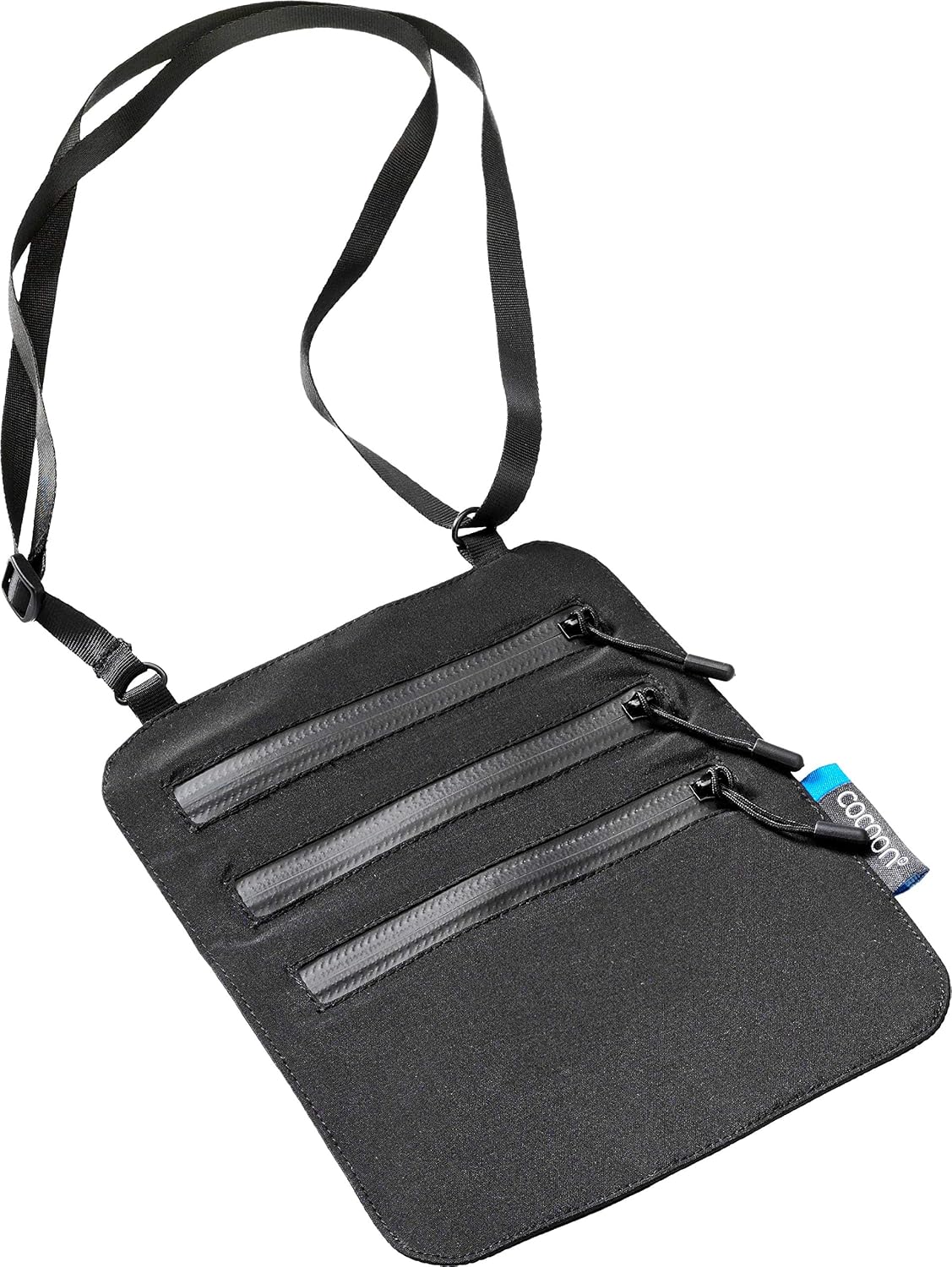 Premium - Secret Neck Travelers Wallet - Waterproof Silk - Black - One Size