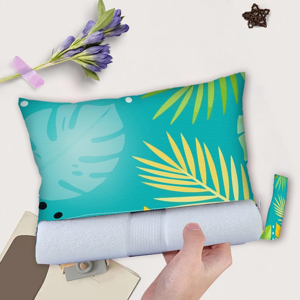 2Pcs 2 Sizes Floral Wet Bag Beach Wet Dry Bags Flower Pattern Polyester Waterproof Sandproof Reusable Storage Zipper Pouches for Friends Swimsuit Travel Dirty Diaper Clothes Birthday Gifts