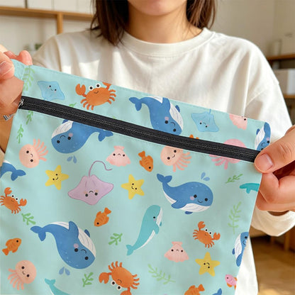 2Pcs 2 Sizes Floral Wet Bag Beach Wet Dry Bags Flower Pattern Polyester Waterproof Sandproof Reusable Storage Zipper Pouches for Friends Swimsuit Travel Dirty Diaper Clothes Birthday Gifts