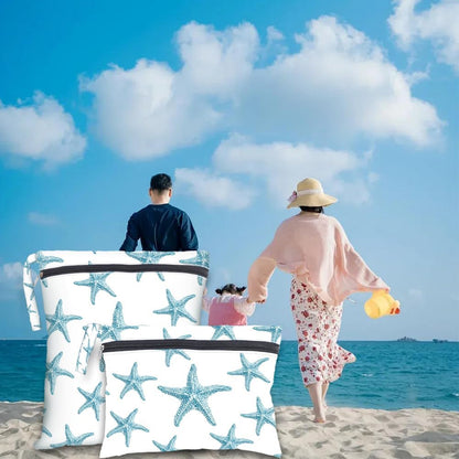 2Pcs 2 Sizes Floral Wet Bag Beach Wet Dry Bags Flower Pattern Polyester Waterproof Sandproof Reusable Storage Zipper Pouches for Friends Swimsuit Travel Dirty Diaper Clothes Birthday Gifts