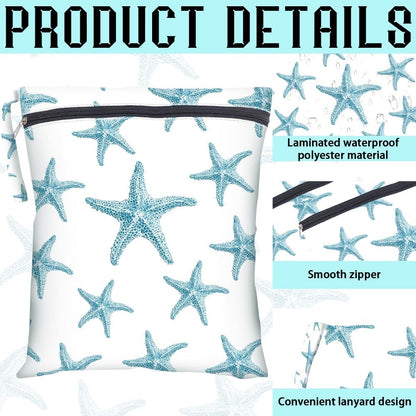 2Pcs 2 Sizes Floral Wet Bag Beach Wet Dry Bags Flower Pattern Polyester Waterproof Sandproof Reusable Storage Zipper Pouches for Friends Swimsuit Travel Dirty Diaper Clothes Birthday Gifts