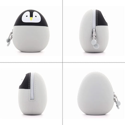 PuniLabo Zipper Pouch, Egg-Shaped, 3.8" x 4.7", Gray Cat (A7783-4), Large: 1.3 x 4.7 x 3.8 inches