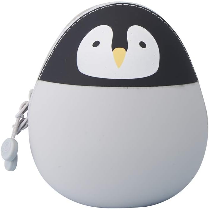 PuniLabo Zipper Pouch, Egg-Shaped, 3.8" x 4.7", Gray Cat (A7783-4), Large: 1.3 x 4.7 x 3.8 inches