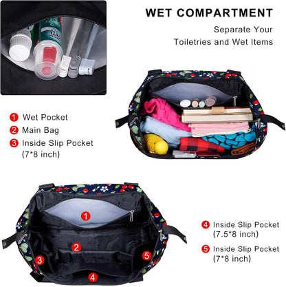 Expandable Duffel Bag for Women with Trolley Sleeve/Wet Pocket Weekender Travel Tote Large Carry On Overnight Luggage