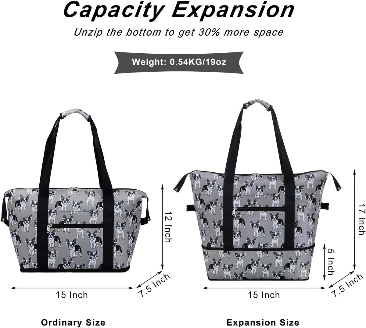 Expandable Duffel Bag for Women with Trolley Sleeve/Wet Pocket Weekender Travel Tote Large Carry On Overnight Luggage