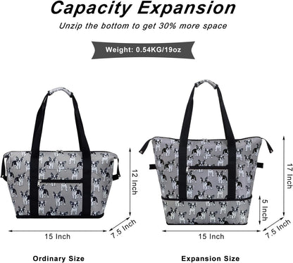 Expandable Duffel Bag for Women with Trolley Sleeve/Wet Pocket Weekender Travel Tote Large Carry On Overnight Luggage