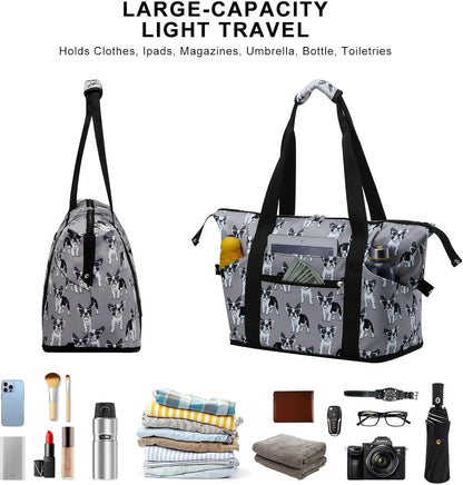 Expandable Duffel Bag for Women with Trolley Sleeve/Wet Pocket Weekender Travel Tote Large Carry On Overnight Luggage