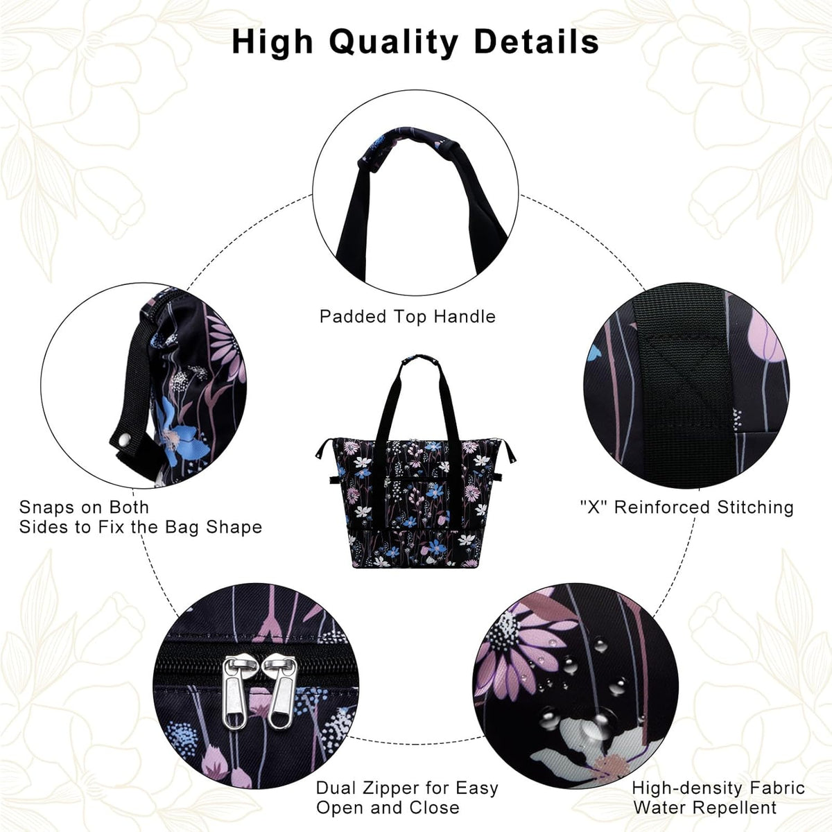 Expandable Duffel Bag for Women with Trolley Sleeve/Wet Pocket Weekender Travel Tote Large Carry On Overnight Luggage