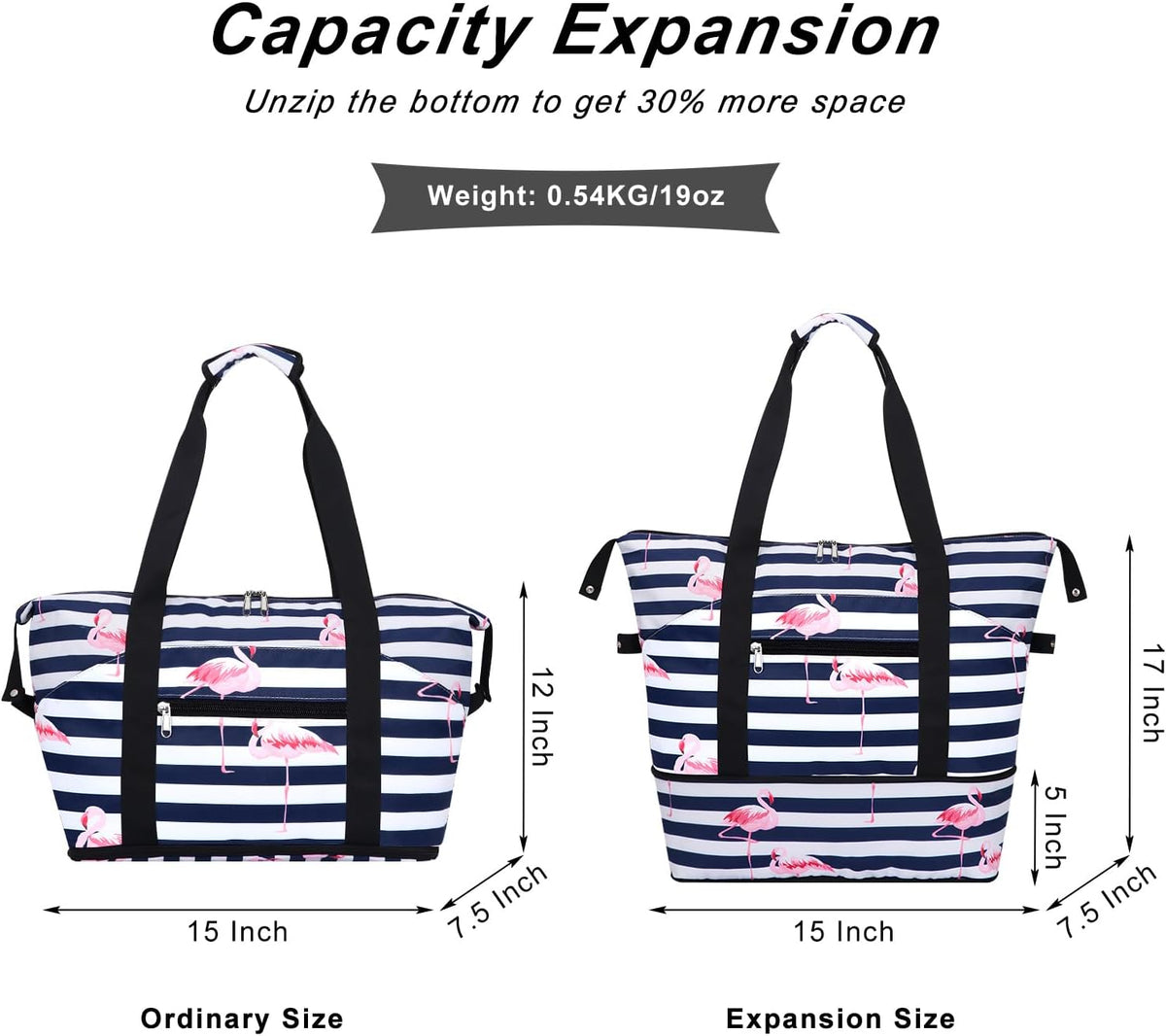 Expandable Duffel Bag for Women with Trolley Sleeve/Wet Pocket Weekender Travel Tote Large Carry On Overnight Luggage