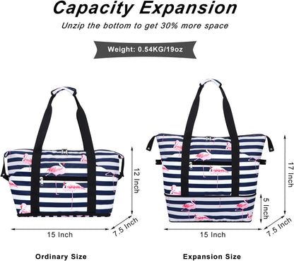Expandable Duffel Bag for Women with Trolley Sleeve/Wet Pocket Weekender Travel Tote Large Carry On Overnight Luggage