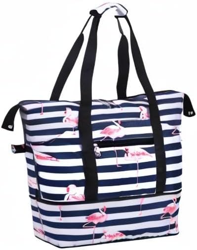 Expandable Duffel Bag for Women with Trolley Sleeve/Wet Pocket Weekender Travel Tote Large Carry On Overnight Luggage