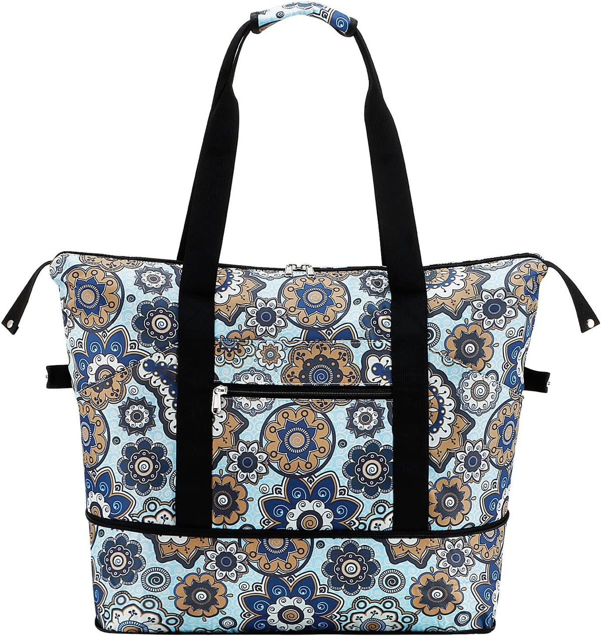 Expandable Duffel Bag for Women with Trolley Sleeve/Wet Pocket Weekender Travel Tote Large Carry On Overnight Luggage