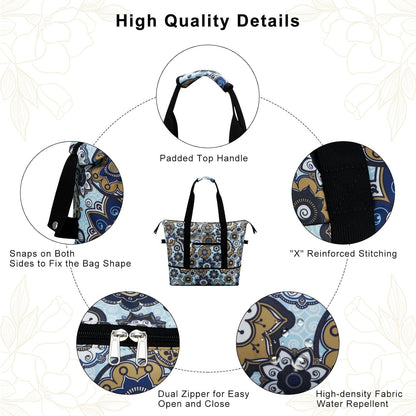 Expandable Duffel Bag for Women with Trolley Sleeve/Wet Pocket Weekender Travel Tote Large Carry On Overnight Luggage
