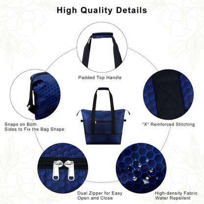 Expandable Duffel Bag for Women with Trolley Sleeve/Wet Pocket Weekender Travel Tote Large Carry On Overnight Luggage