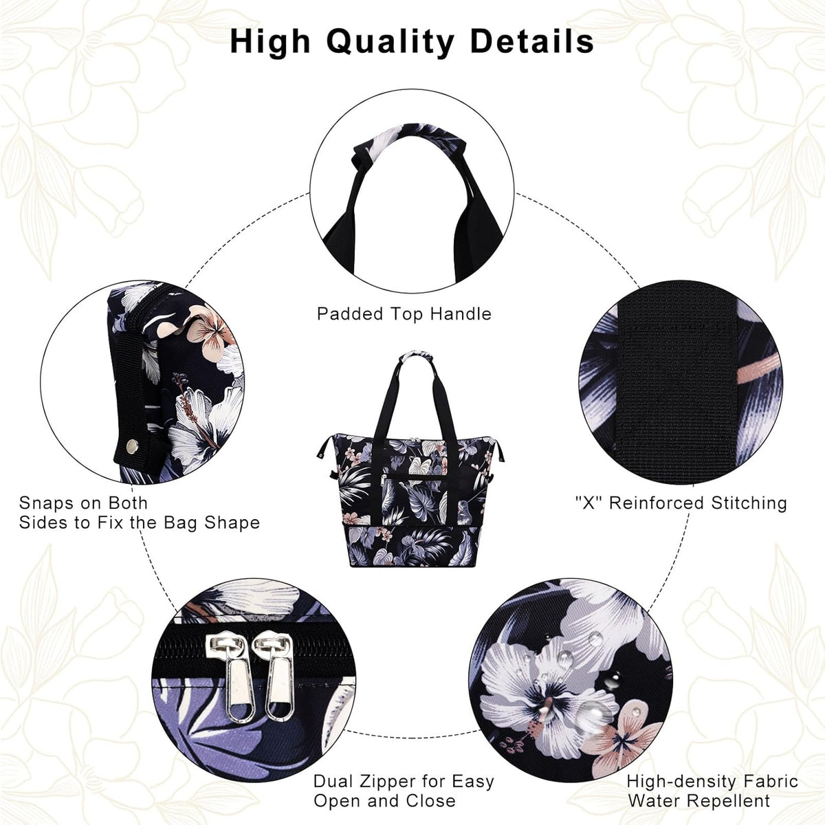 Expandable Duffel Bag for Women with Trolley Sleeve/Wet Pocket Weekender Travel Tote Large Carry On Overnight Luggage