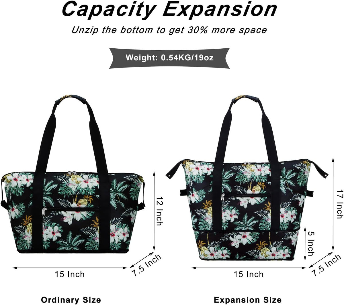Expandable Duffel Bag for Women with Trolley Sleeve/Wet Pocket Weekender Travel Tote Large Carry On Overnight Luggage