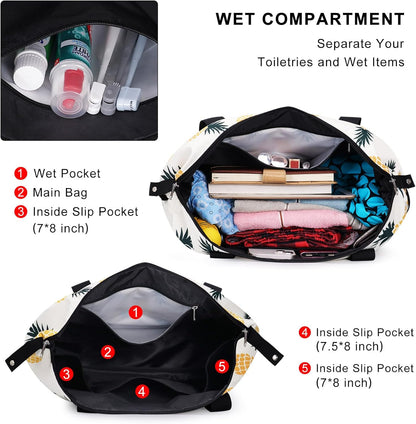 Expandable Duffel Bag for Women with Trolley Sleeve/Wet Pocket Weekender Travel Tote Large Carry On Overnight Luggage