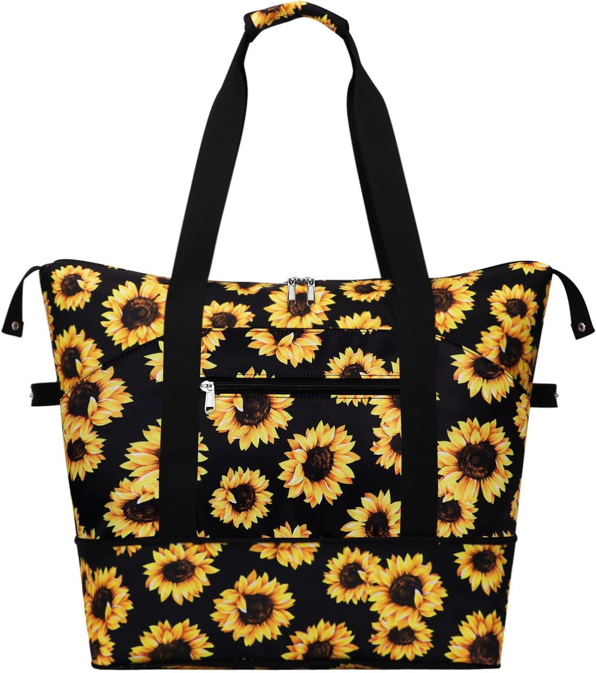 Expandable Duffel Bag for Women with Trolley Sleeve/Wet Pocket Weekender Travel Tote Large Carry On Overnight Luggage