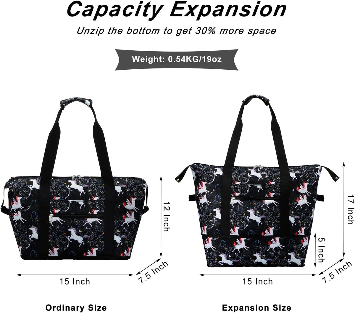 Expandable Duffel Bag for Women with Trolley Sleeve/Wet Pocket Weekender Travel Tote Large Carry On Overnight Luggage