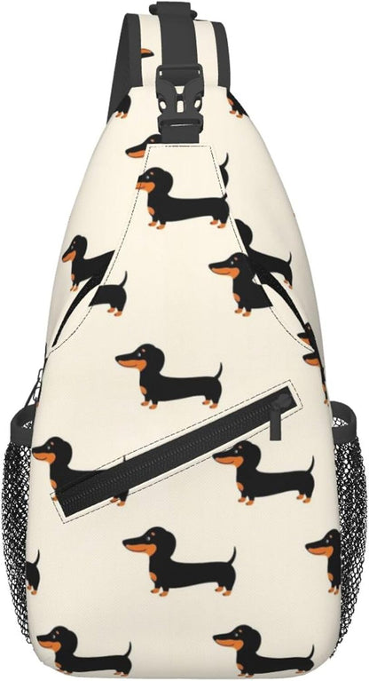 Ultra Lightweight Sling Shoulder Backpack Shoulder Chest Crossbody Bag Multipurpose Anti-Theft Daypack for Hiking Cycling Camping Travel, Boobs Breasts Print White Bookbag