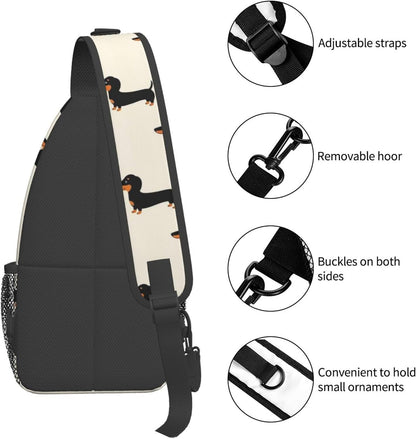 Ultra Lightweight Sling Shoulder Backpack Shoulder Chest Crossbody Bag Multipurpose Anti-Theft Daypack for Hiking Cycling Camping Travel, Boobs Breasts Print White Bookbag
