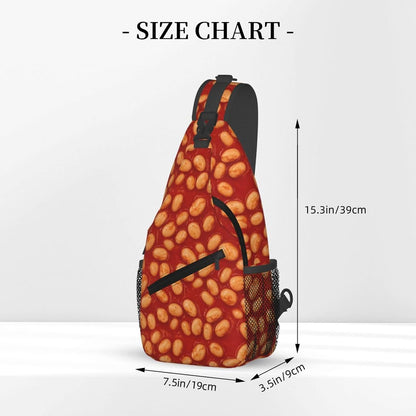 Ultra Lightweight Sling Shoulder Backpack Shoulder Chest Crossbody Bag Multipurpose Anti-Theft Daypack for Hiking Cycling Camping Travel, Boobs Breasts Print White Bookbag