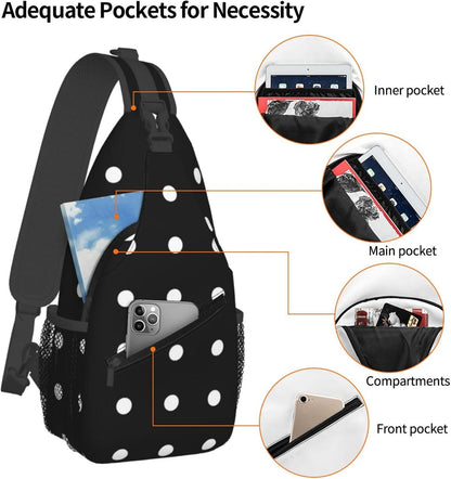 Ultra Lightweight Sling Shoulder Backpack Shoulder Chest Crossbody Bag Multipurpose Anti-Theft Daypack for Hiking Cycling Camping Travel, Boobs Breasts Print White Bookbag