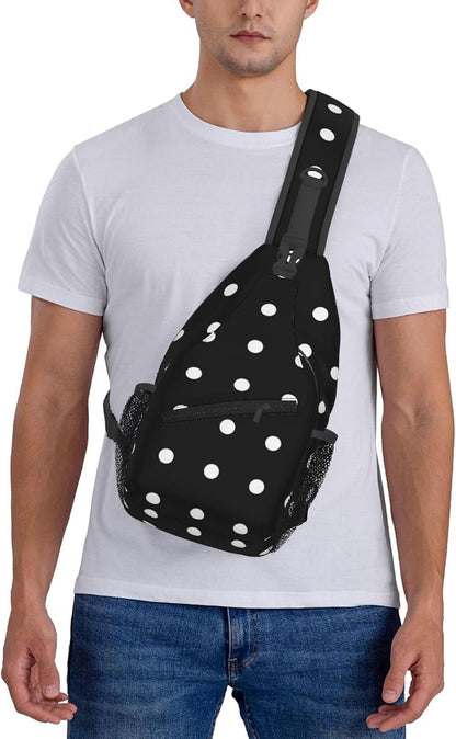 Ultra Lightweight Sling Shoulder Backpack Shoulder Chest Crossbody Bag Multipurpose Anti-Theft Daypack for Hiking Cycling Camping Travel, Boobs Breasts Print White Bookbag
