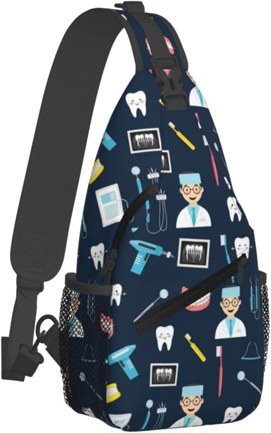 Ultra Lightweight Sling Shoulder Backpack Shoulder Chest Crossbody Bag Multipurpose Anti-Theft Daypack for Hiking Cycling Camping Travel, Boobs Breasts Print White Bookbag