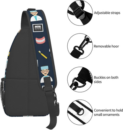 Ultra Lightweight Sling Shoulder Backpack Shoulder Chest Crossbody Bag Multipurpose Anti-Theft Daypack for Hiking Cycling Camping Travel, Boobs Breasts Print White Bookbag