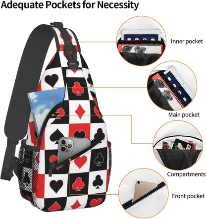 Ultra Lightweight Sling Shoulder Backpack Shoulder Chest Crossbody Bag Multipurpose Anti-Theft Daypack for Hiking Cycling Camping Travel, Boobs Breasts Print White Bookbag