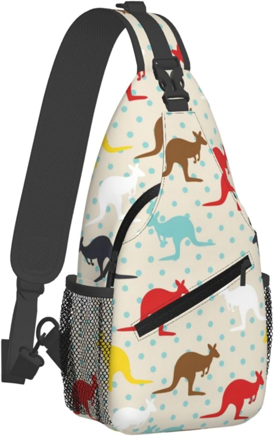 Ultra Lightweight Sling Shoulder Backpack Shoulder Chest Crossbody Bag Multipurpose Anti-Theft Daypack for Hiking Cycling Camping Travel, Boobs Breasts Print White Bookbag