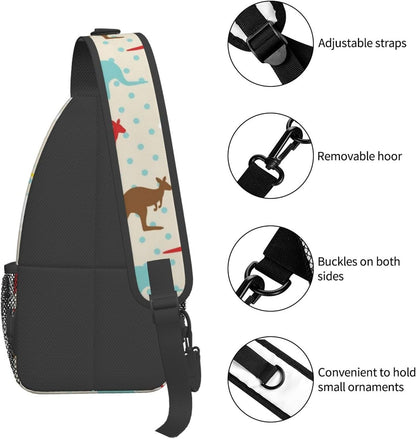 Ultra Lightweight Sling Shoulder Backpack Shoulder Chest Crossbody Bag Multipurpose Anti-Theft Daypack for Hiking Cycling Camping Travel, Boobs Breasts Print White Bookbag
