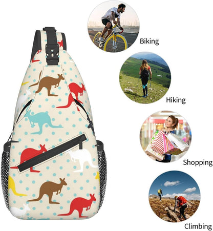 Ultra Lightweight Sling Shoulder Backpack Shoulder Chest Crossbody Bag Multipurpose Anti-Theft Daypack for Hiking Cycling Camping Travel, Boobs Breasts Print White Bookbag