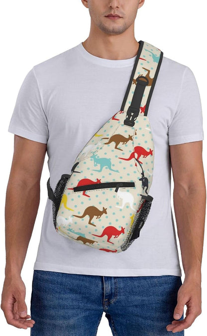Ultra Lightweight Sling Shoulder Backpack Shoulder Chest Crossbody Bag Multipurpose Anti-Theft Daypack for Hiking Cycling Camping Travel, Boobs Breasts Print White Bookbag