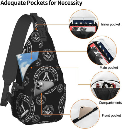 Ultra Lightweight Sling Shoulder Backpack Shoulder Chest Crossbody Bag Multipurpose Anti-Theft Daypack for Hiking Cycling Camping Travel, Boobs Breasts Print White Bookbag