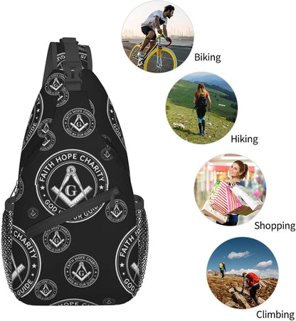 Ultra Lightweight Sling Shoulder Backpack Shoulder Chest Crossbody Bag Multipurpose Anti-Theft Daypack for Hiking Cycling Camping Travel, Boobs Breasts Print White Bookbag