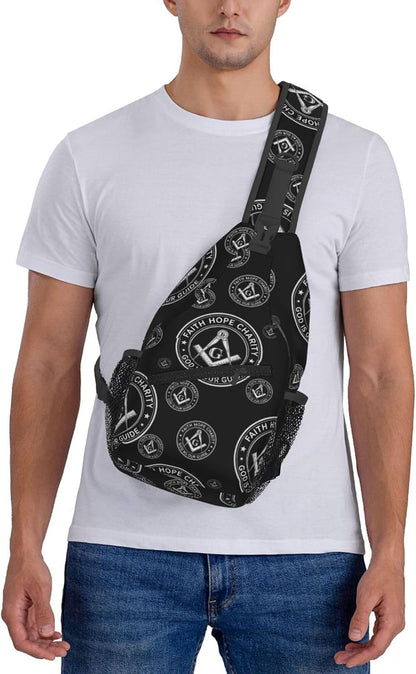 Ultra Lightweight Sling Shoulder Backpack Shoulder Chest Crossbody Bag Multipurpose Anti-Theft Daypack for Hiking Cycling Camping Travel, Boobs Breasts Print White Bookbag