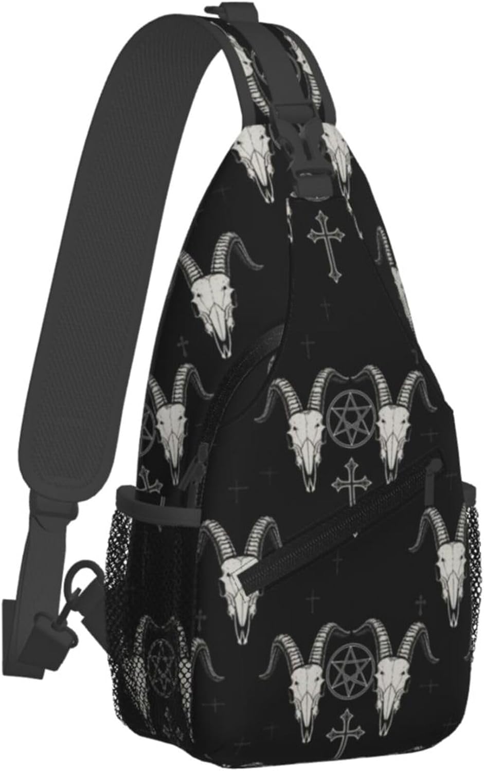 Ultra Lightweight Sling Shoulder Backpack Shoulder Chest Crossbody Bag Multipurpose Anti-Theft Daypack for Hiking Cycling Camping Travel, Boobs Breasts Print White Bookbag