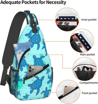 Ultra Lightweight Sling Shoulder Backpack Shoulder Chest Crossbody Bag Multipurpose Anti-Theft Daypack for Hiking Cycling Camping Travel, Boobs Breasts Print White Bookbag