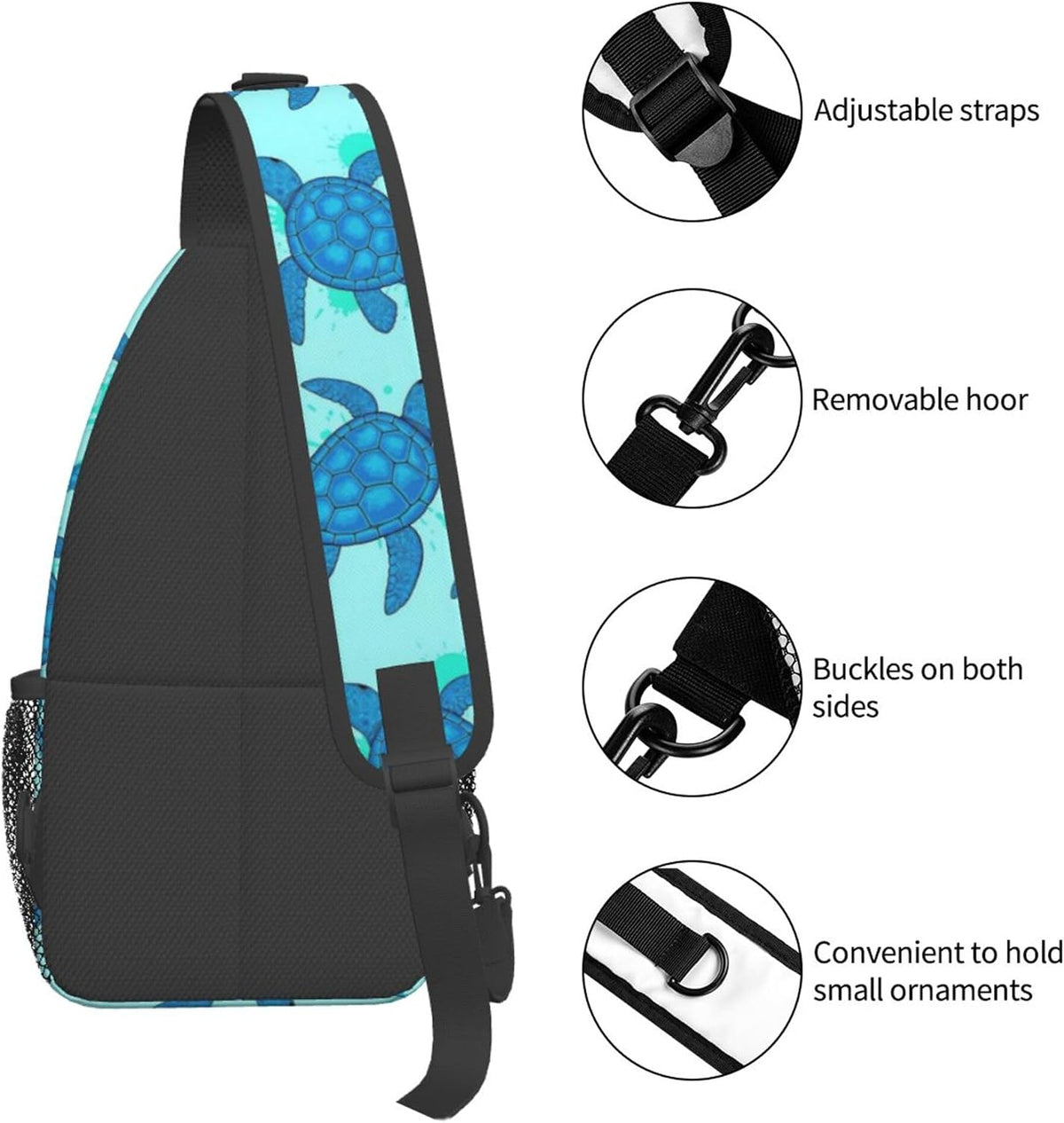 Ultra Lightweight Sling Shoulder Backpack Shoulder Chest Crossbody Bag Multipurpose Anti-Theft Daypack for Hiking Cycling Camping Travel, Boobs Breasts Print White Bookbag