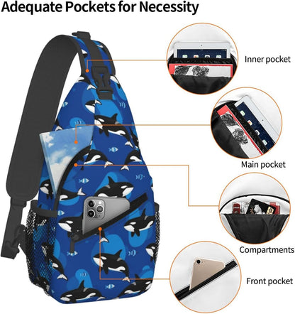 Ultra Lightweight Sling Shoulder Backpack Shoulder Chest Crossbody Bag Multipurpose Anti-Theft Daypack for Hiking Cycling Camping Travel, Boobs Breasts Print White Bookbag