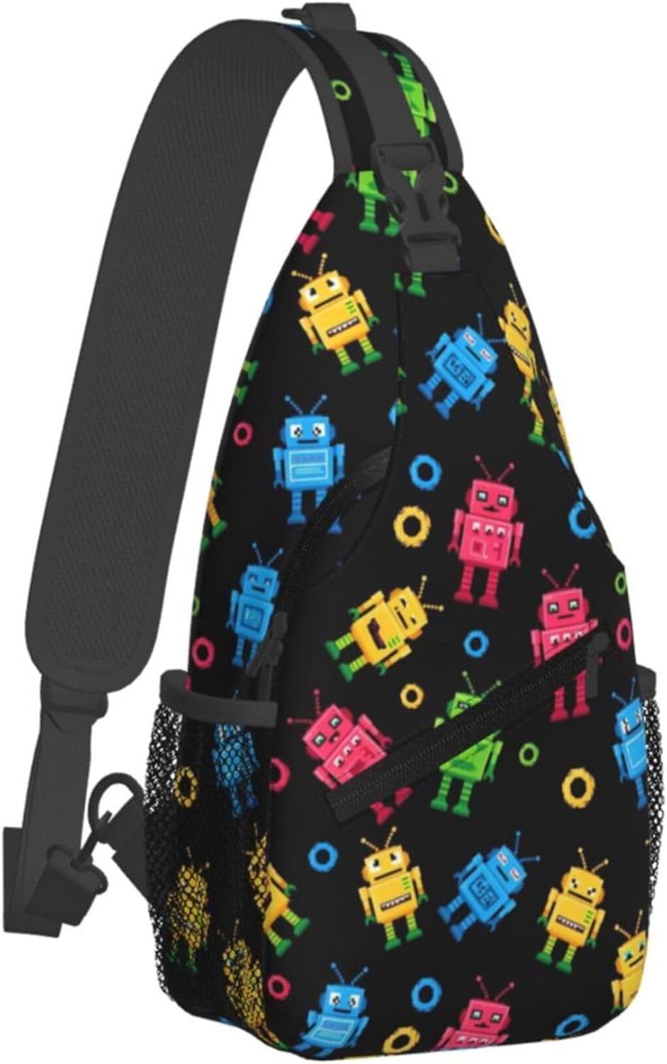 Ultra Lightweight Sling Shoulder Backpack Shoulder Chest Crossbody Bag Multipurpose Anti-Theft Daypack for Hiking Cycling Camping Travel, Boobs Breasts Print White Bookbag