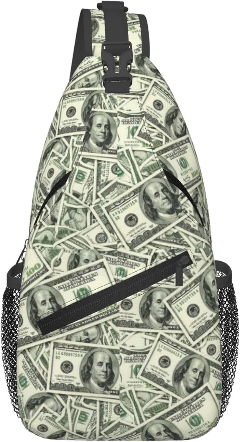 Ultra Lightweight Sling Shoulder Backpack Shoulder Chest Crossbody Bag Multipurpose Anti-Theft Daypack for Hiking Cycling Camping Travel, Boobs Breasts Print White Bookbag